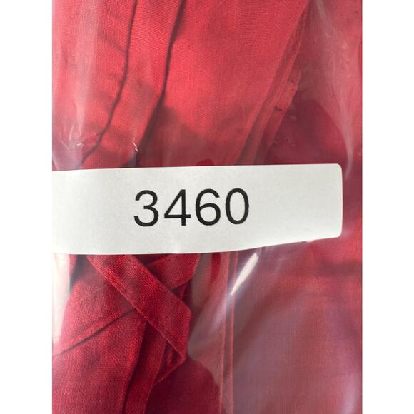 Larry Levine Sport Size 12 Cropped Linen Blend Flat Front Pants Red Zip - Picture 13 of 13